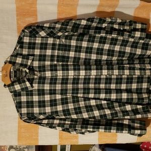 Nordstrom Men's Shop Large light Flannel Green/White